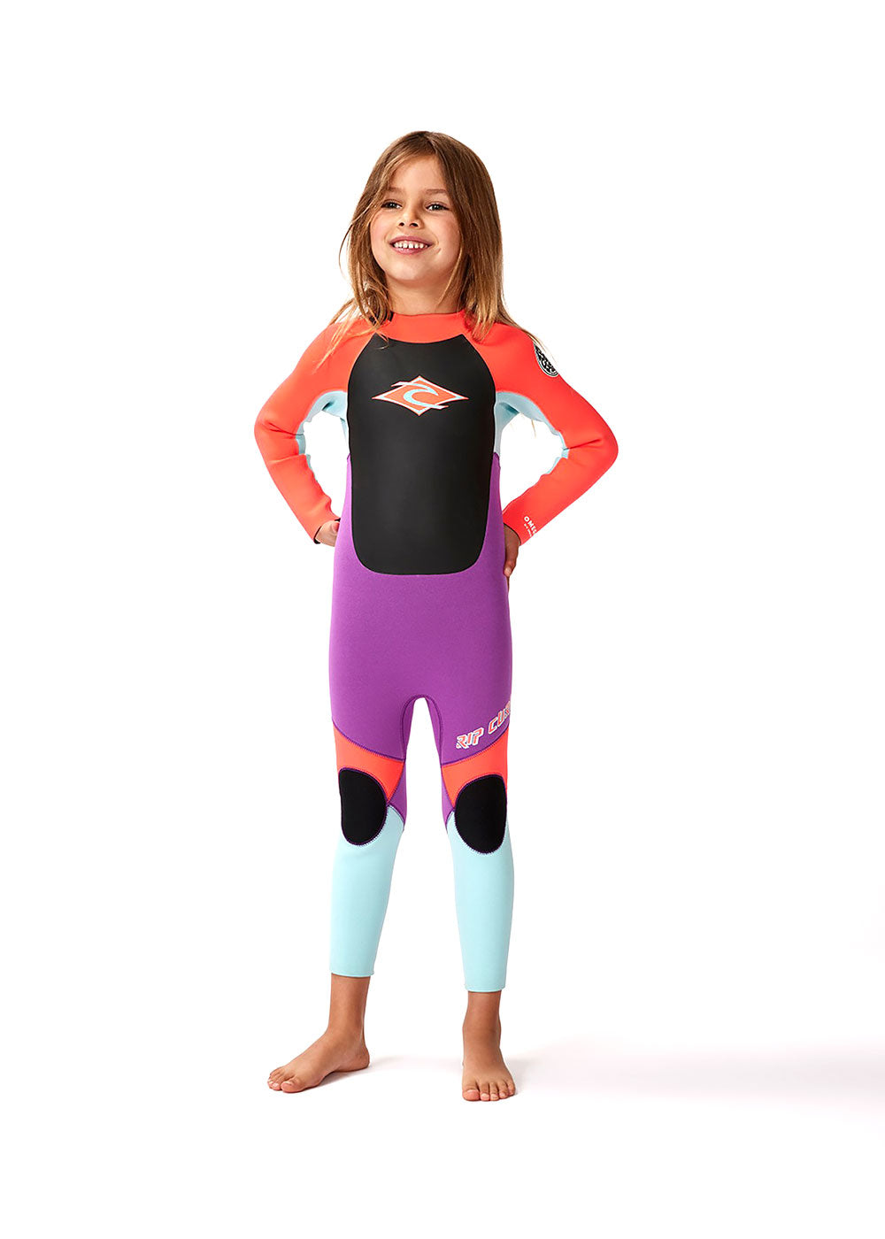 Rip Curl Girls Groms Omega 3/2mm Back Zip Steamer Wetsuit for Kids - Warm & Flexible Surfing Suit for Cold Water - Perfect for Surfing, Swimming & Water Sports