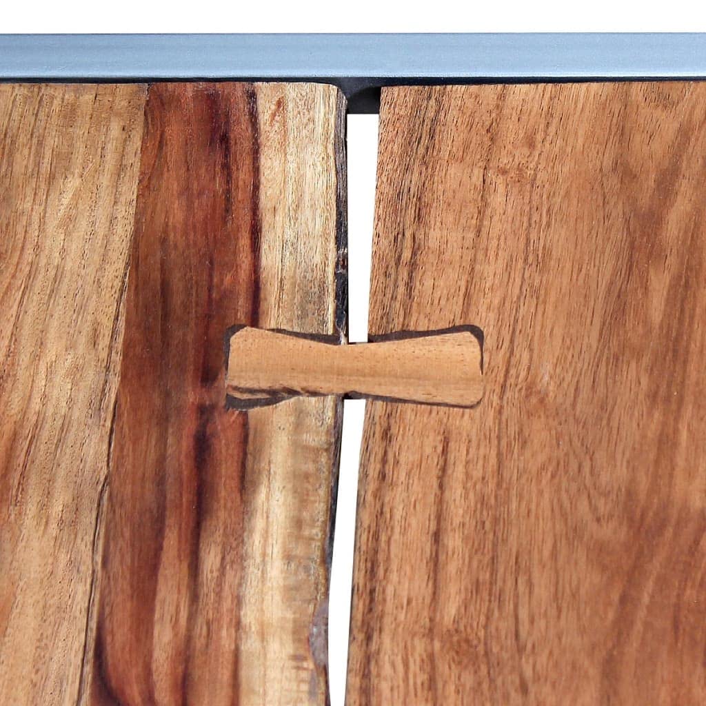 vidaXL Solid Acacia Wood Coffee Table Set - Handmade Wooden Furniture with Unique Design & Sturdy Steel Legs - Perfect for Living Room, Lounge or Patio Decor
