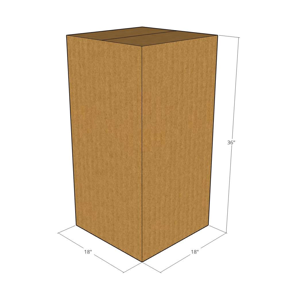 75 - 18x18x36 Inches 32 ECT New Corrugated Shipping Boxes - Heavy Duty Moving & Storage Cartons for Home, Office, and Warehouse Use