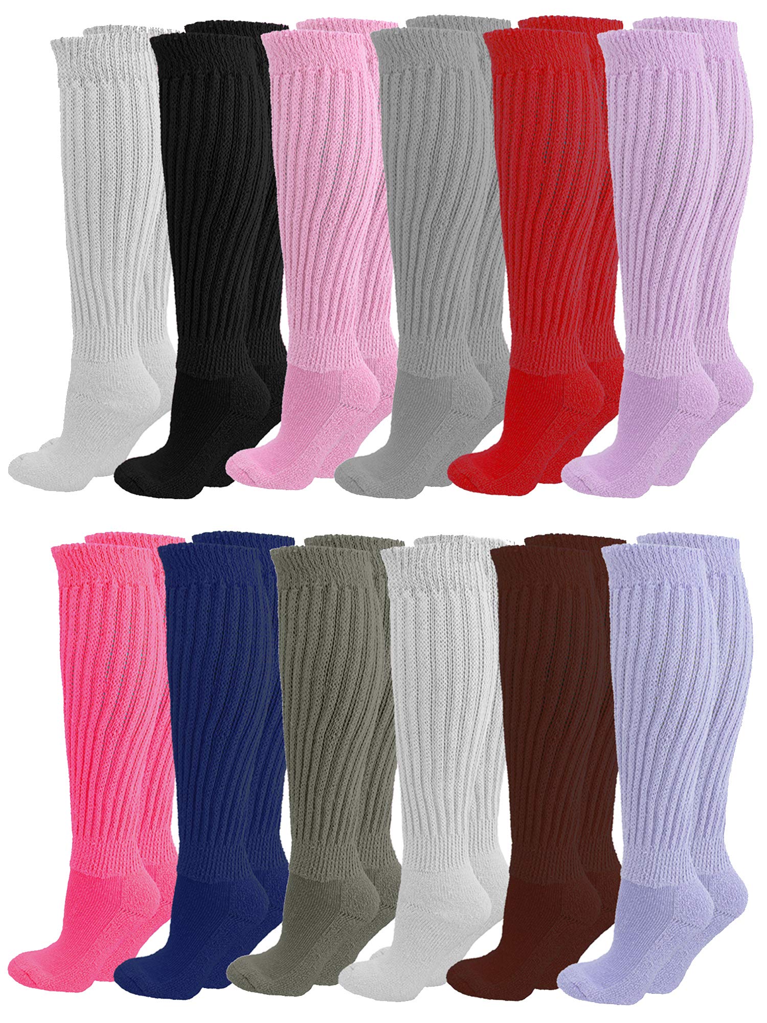 12 Pairs Extra Heavy Super Slouch Socks - Multicolor Bundle for Women & Men | Cozy Winter Warmth, Casual Outfits & Lounge Wear