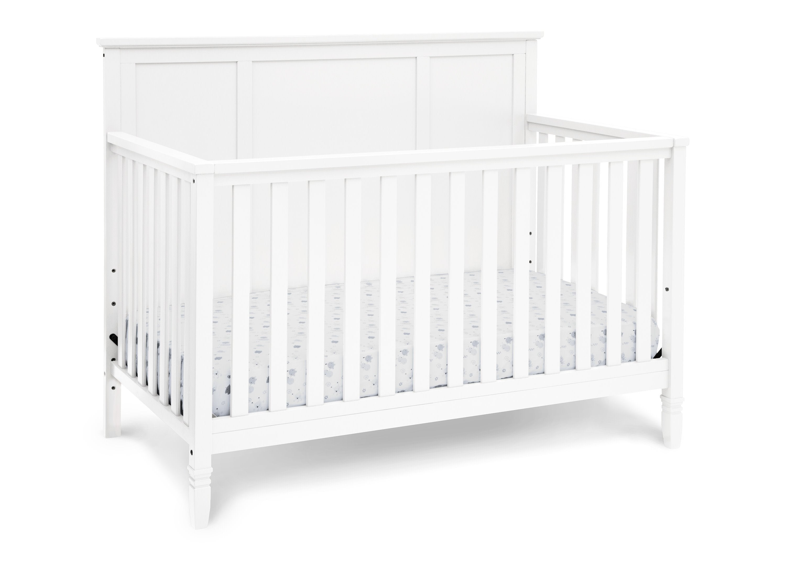 4-in-1 Convertible Baby Crib to Toddler Bed - White Nursery Furniture for Boys & Girls - Perfect for Newborns, Infants and Growing Kids