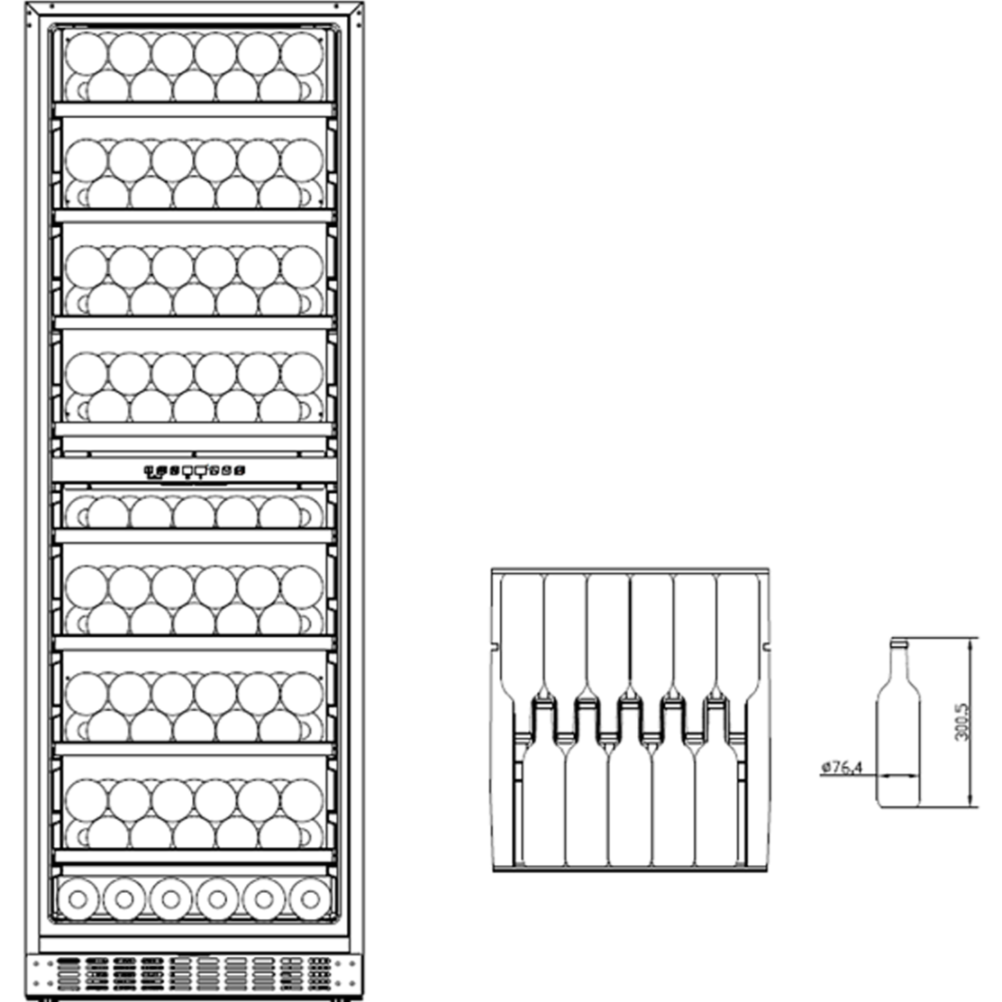 BFW171DBA 171-Bottle Wine Cooler Refrigerator - Dual Zone Temperature Control for Red & White Wine Storage | Perfect for Home Bars, Restaurants, and Wine Cellars