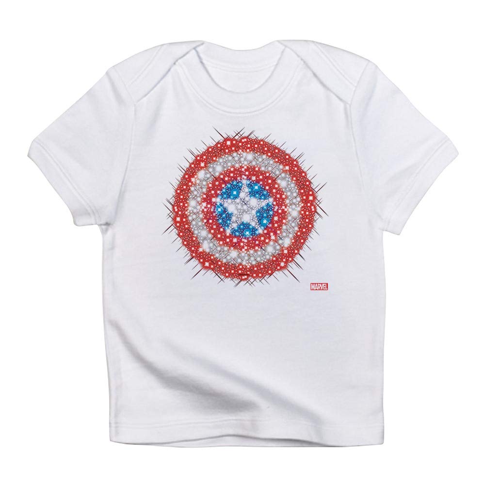 Captain America Shield Bling Infant T-Shirt | Marvel Superhero Baby Clothes | Perfect for Cosplay, Birthday Parties & Superhero-Themed Events