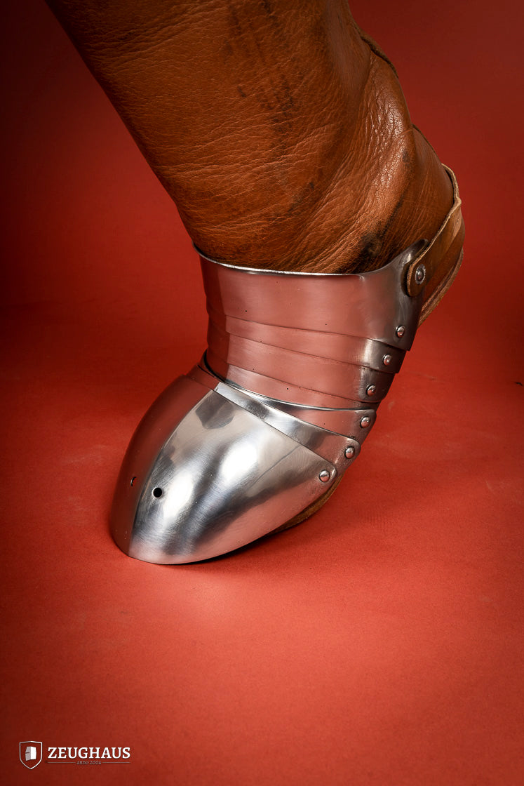 Polished 1.6mm Segmented Sabatons - Medieval Knight Armor Foot Protection for LARP, Cosplay & Historical Reenactment