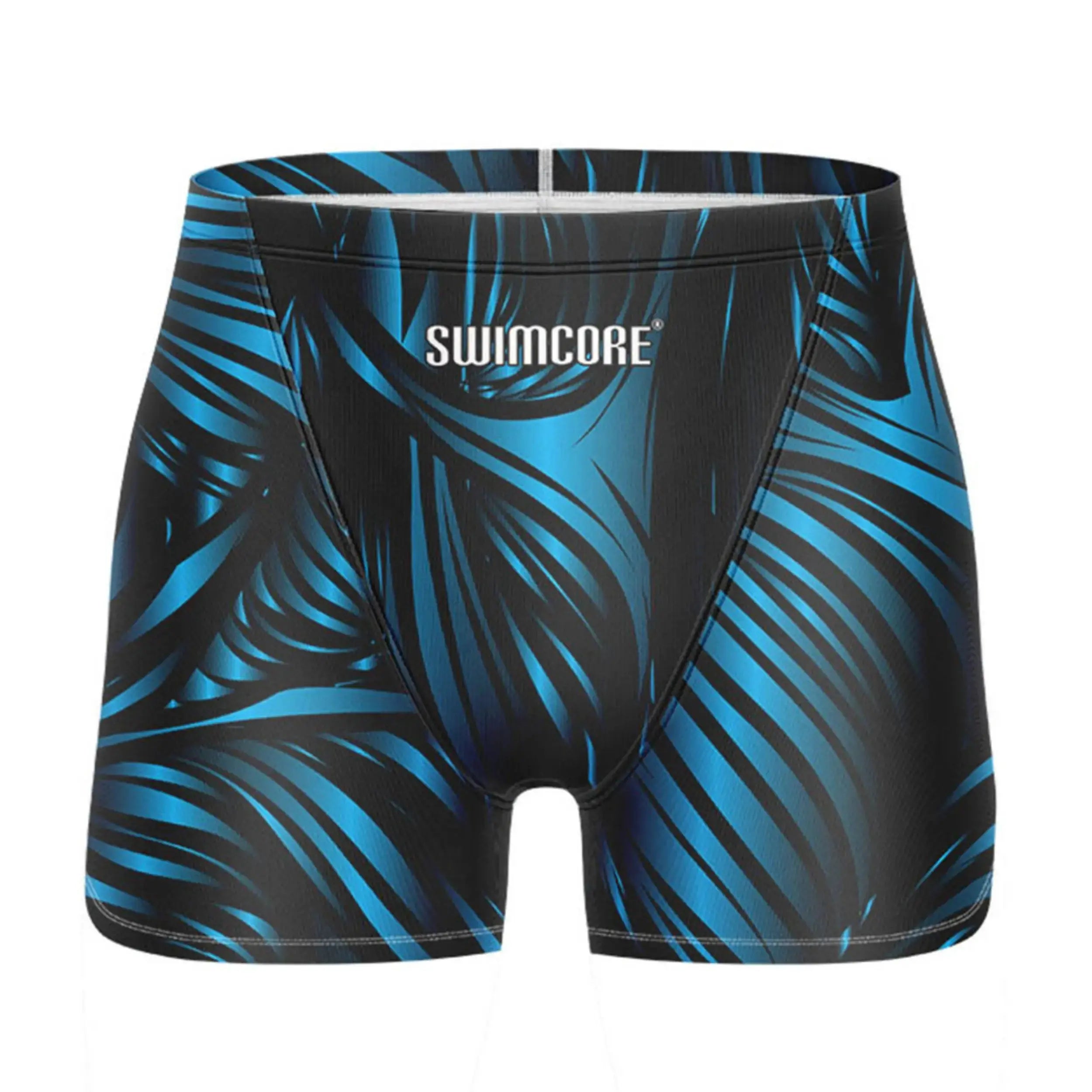 Men's Quick-Dry Swim Jammers with Tide Grid Palm Print - High-Performance Swimwear for Competitive Swimming & Training | Perfect for Lap Swimming, Triathlons & Beach Sports
