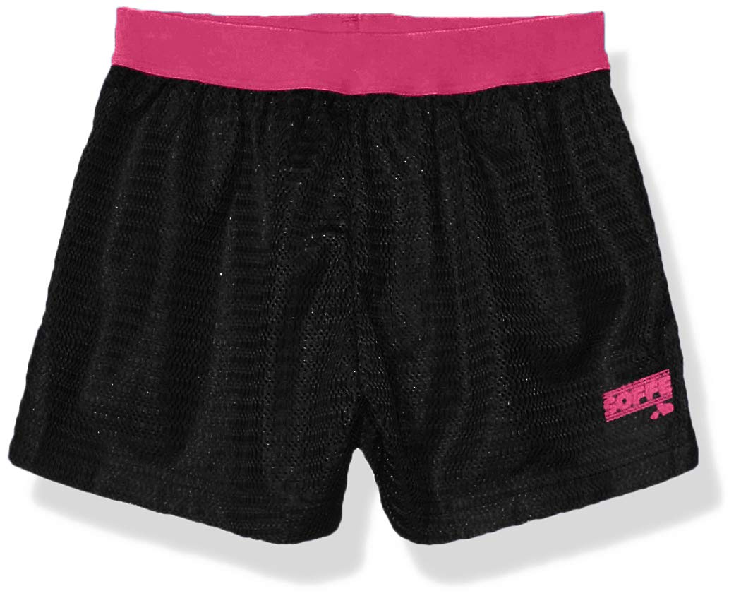 Soffe Girls' Big Lace Mesh Shorts - Comfortable Athletic Shorts for Running, Yoga & Casual Wear - Trendy Lace Trim Activewear for Teens & Women