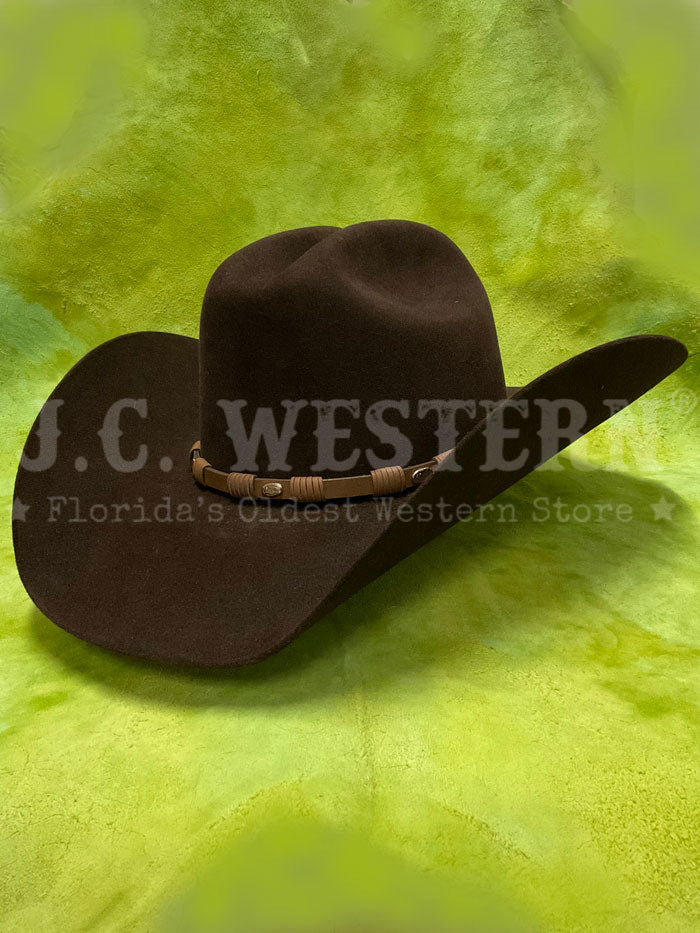 Justin JF0657TOWN CHO 6x Townes Western Felt Hat in Chocolate Brown - Perfect for Cowboy Rides, Country Music Festivals & Western Fashion Outfits