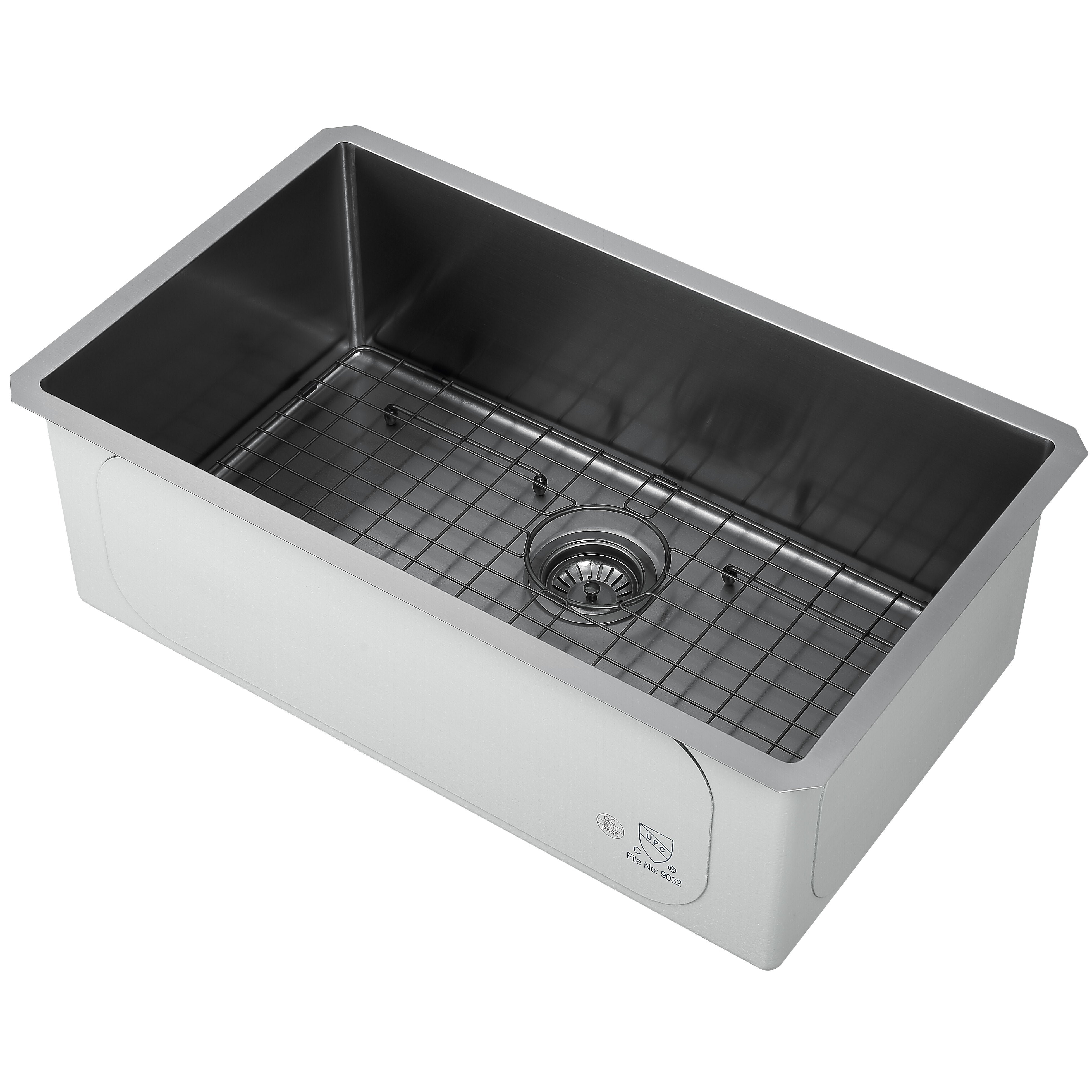Prestige Series 30-Inch Undermount Single Bowl Stainless Steel Kitchen Sink with Grid & Strainer - Gunmetal PVD Nano Coating for Modern Kitchens & Restaurant Use