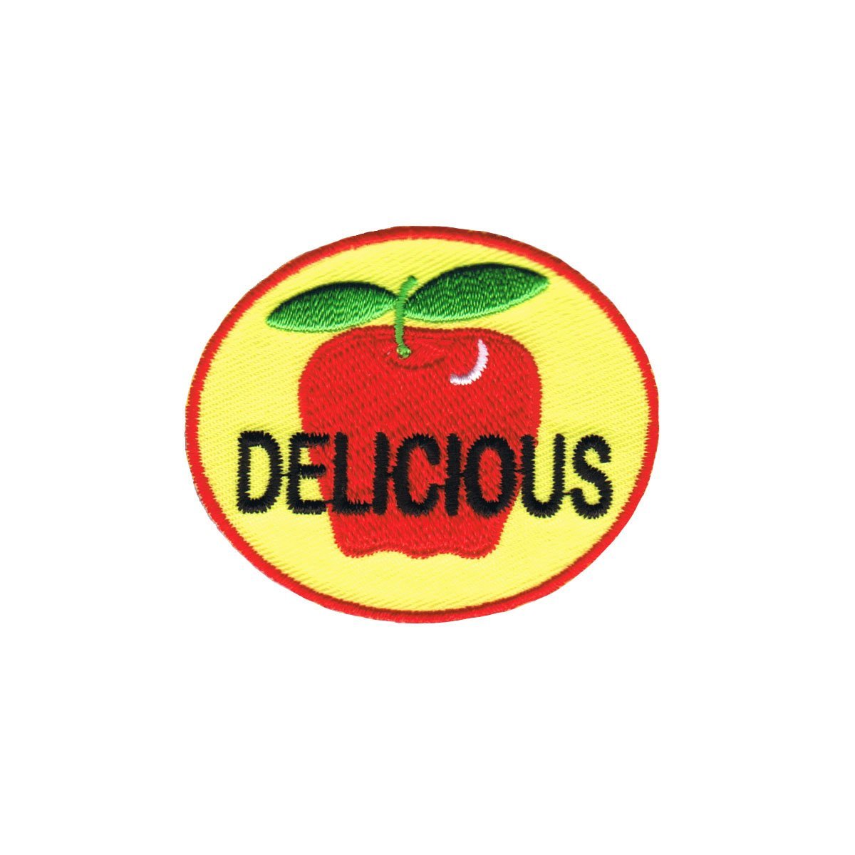 Delicious Apple Patch Edible Fruit Sweet Snack - Iron On Embroidered Applique for DIY Crafts, Clothing & Accessories - Perfect for Kids Costumes, T-Shirt Decor & Scrapbooking