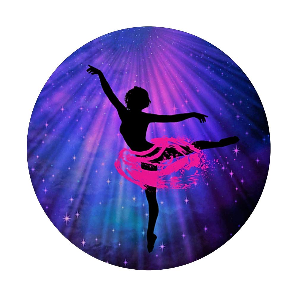 Ballerina Dances in Pink Light PopSockets PopGrip - Interchangeable Phone & Tablet Stand with Swappable Base | Perfect for Dancers, Gymnasts & Ballet Lovers
