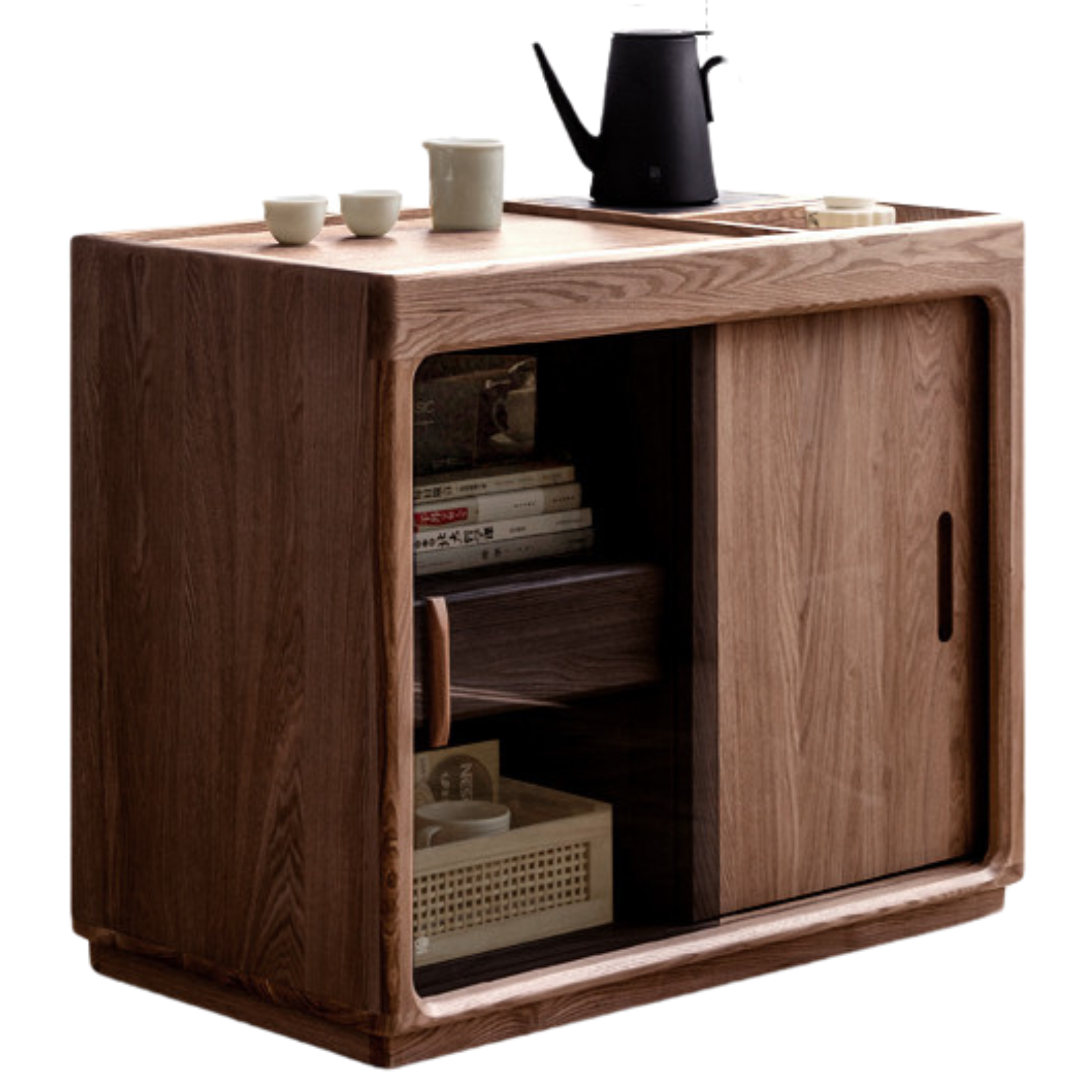 Premium Oak & Ash Solid Wood Tea Maker Set with Integrated Tea Table - Perfect for Home, Office & Zen Tea Ceremonies