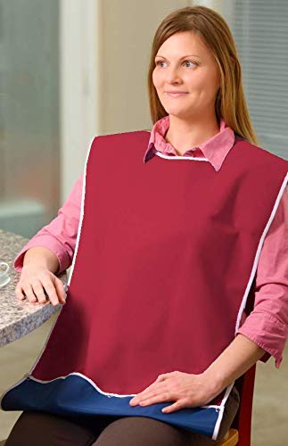 Waterproof Absorbent Terry Cloth Adult Bibs - Comfort Finds Crumb Catcher Bib for Mealtime Cleanliness - Clothing Protector for Dining & Feeding - Burgundy (3 Pack) - Perfect for Elderly Care, Special Needs & Messy Eaters
