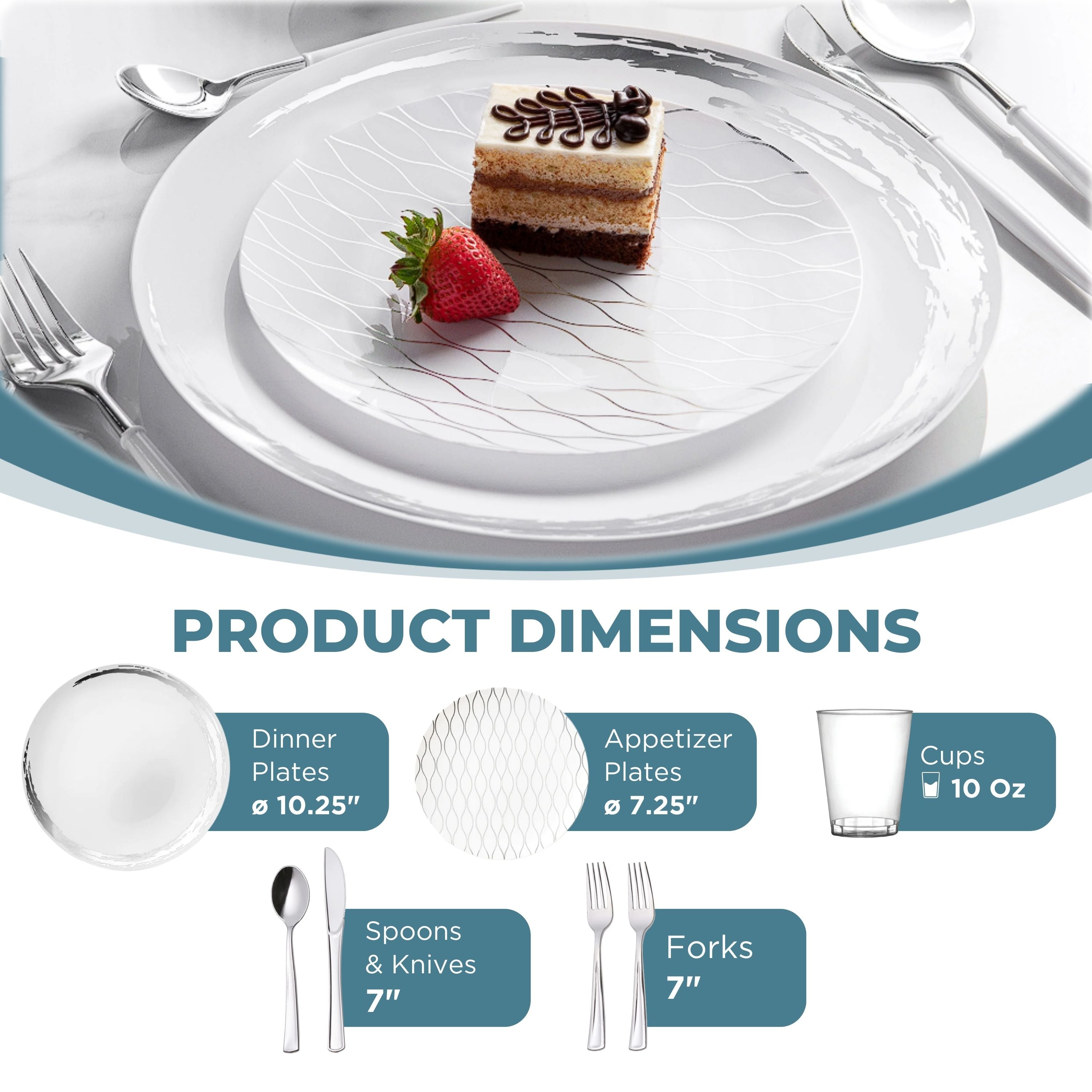 White and Silver Plastic Party Bundle with Whisk - Perfect for Birthday Celebrations, Kitchen Decor, and Themed Events
