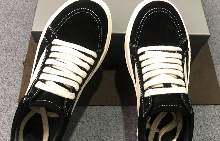 Rick Owens RO 22SS Correct Edition Dark Suede Leather Low Top Sneakers - Men's Luxury Streetwear Shoes for Casual Wear & Fashion Outfits