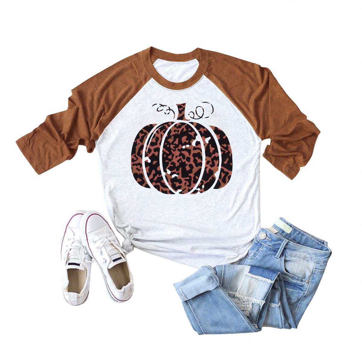 Funny Pumpkin Halloween T-Shirts for Women - Cute Fall Graphic Tees - Perfect for Halloween Parties & Autumn Outfits