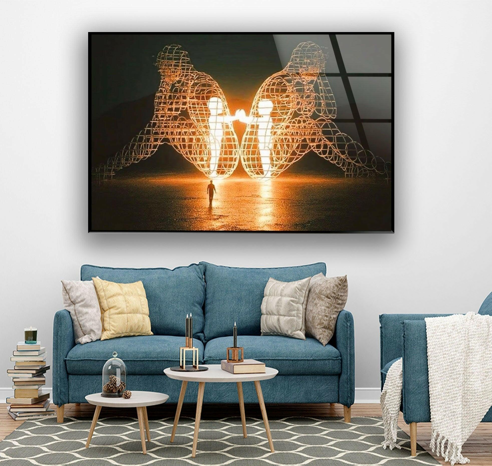Alexander Milov Love Sculpture - Elegant Glass Wall Art for Home & Office Decor | Perfect for Living Room, Bedroom, or Wedding Gift