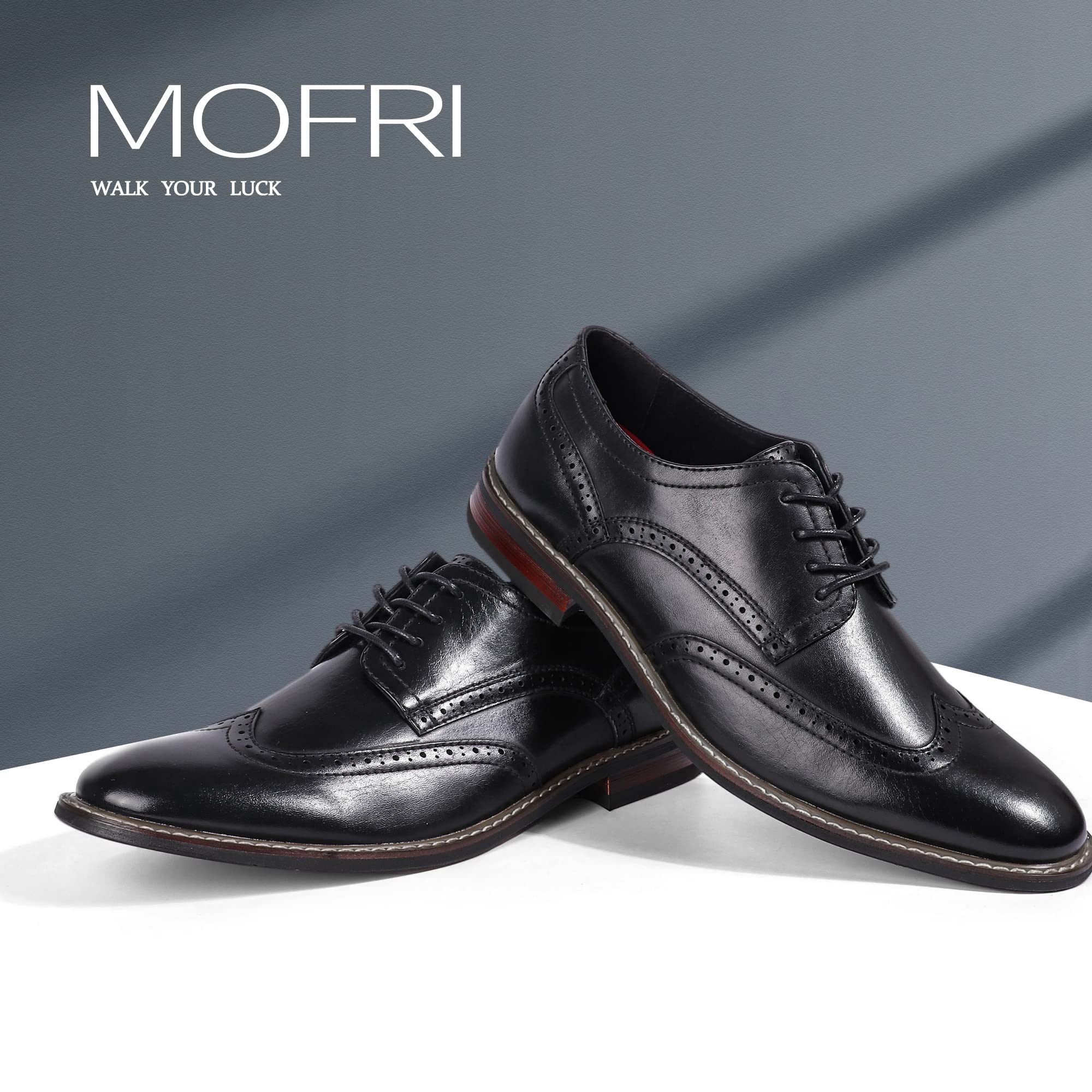 Premium Mofri Men's Dress Shoes - Formal Cap Toe Oxford Business Shoes for Men | Comfortable & Stylish | Perfect for Weddings, Office Work & Special Occasions