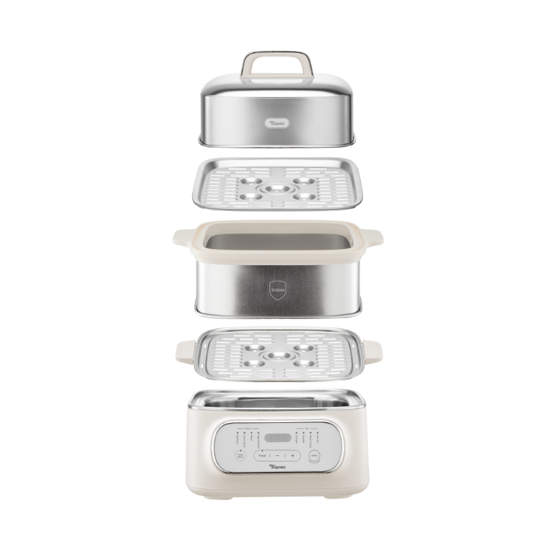 Toyomi ST 2318 Electric Stackable Food Steamer - 3-Tier Multi-Function Rice Cooker & Vegetable Steamer for Healthy Cooking | Perfect for Meal Prep, Dumplings & Family Dinners
