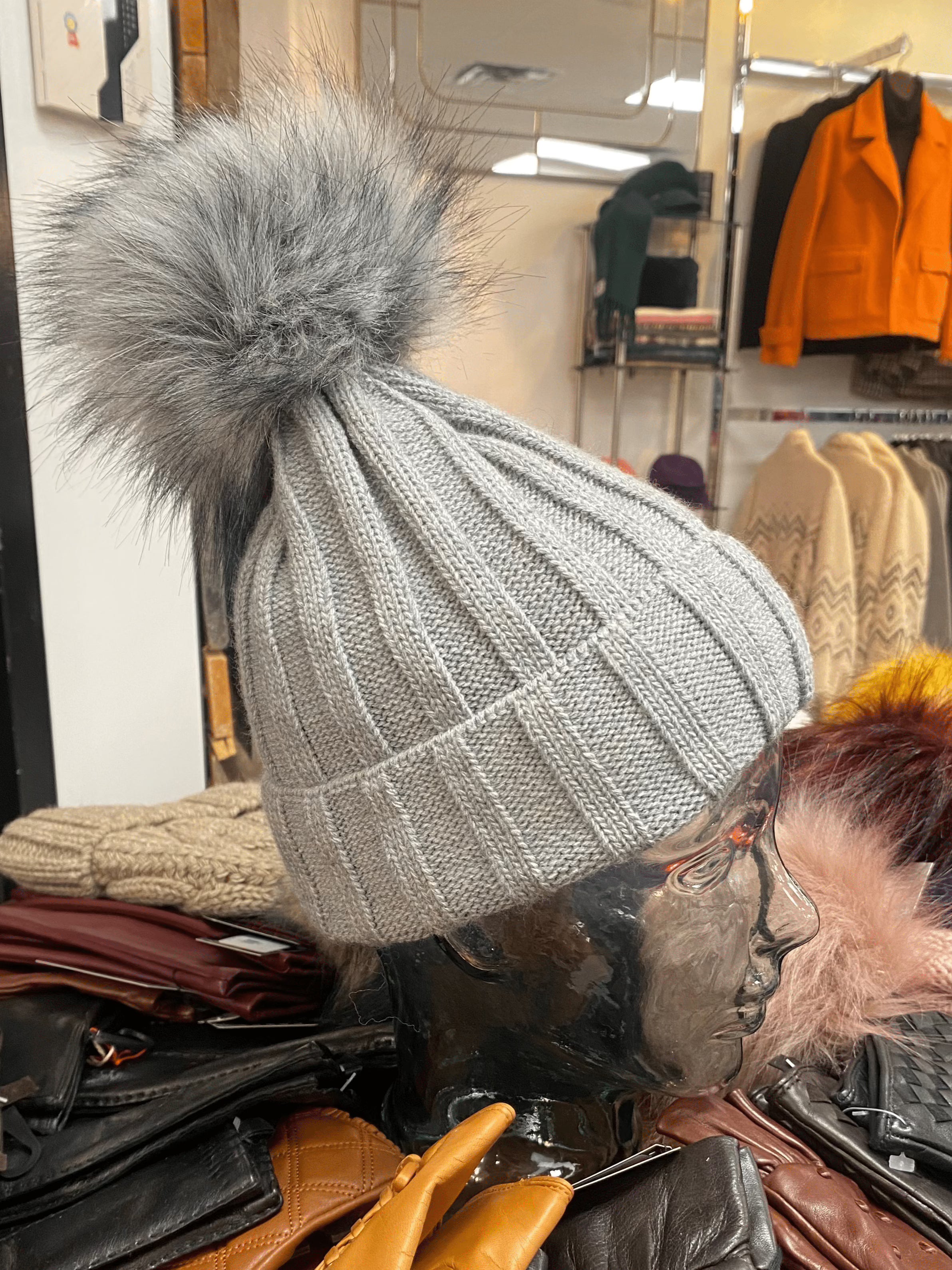 Cozy Knit Fleece Lined Pom Pom Winter Beanie Hat for Women - Warm Soft Cuffed Knit Hat for Cold Weather, Outdoor Activities & Fashion Accessories