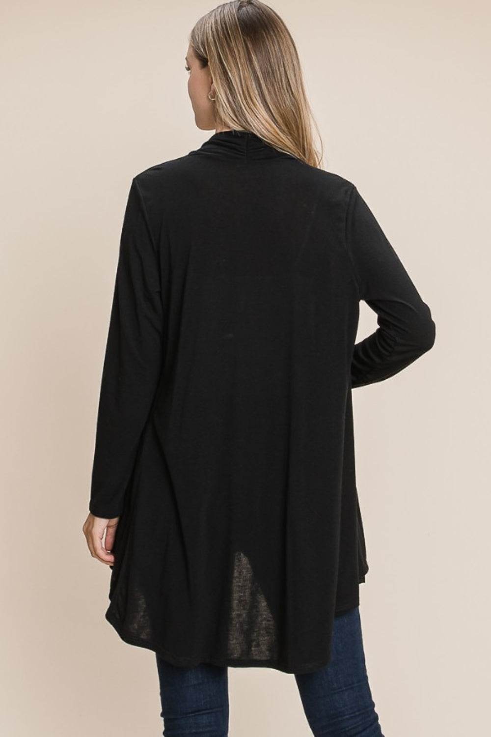 BOMBOM Women's Open Front Long Sleeve Cardigan Sweater - Lightweight Knit Wrap Cover Up for Fall & Winter, Perfect for Office, Date Night and Casual Outfits