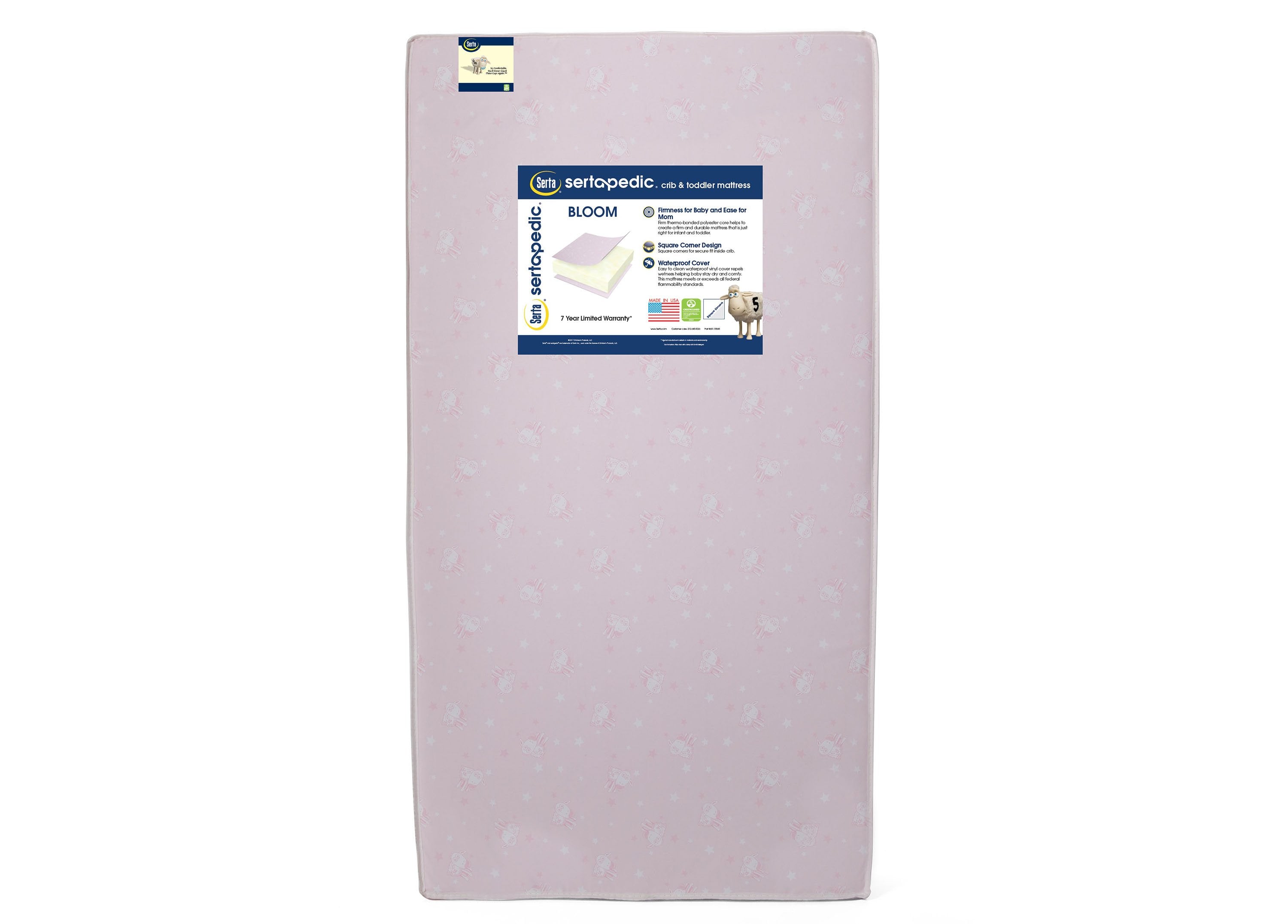 Sertapedic® Bloom Crib and Toddler Mattress - Breathable, Waterproof & Hypoallergenic Baby Mattress for Safe Sleep | Perfect for Nursery, Daycare & Travel Cribs