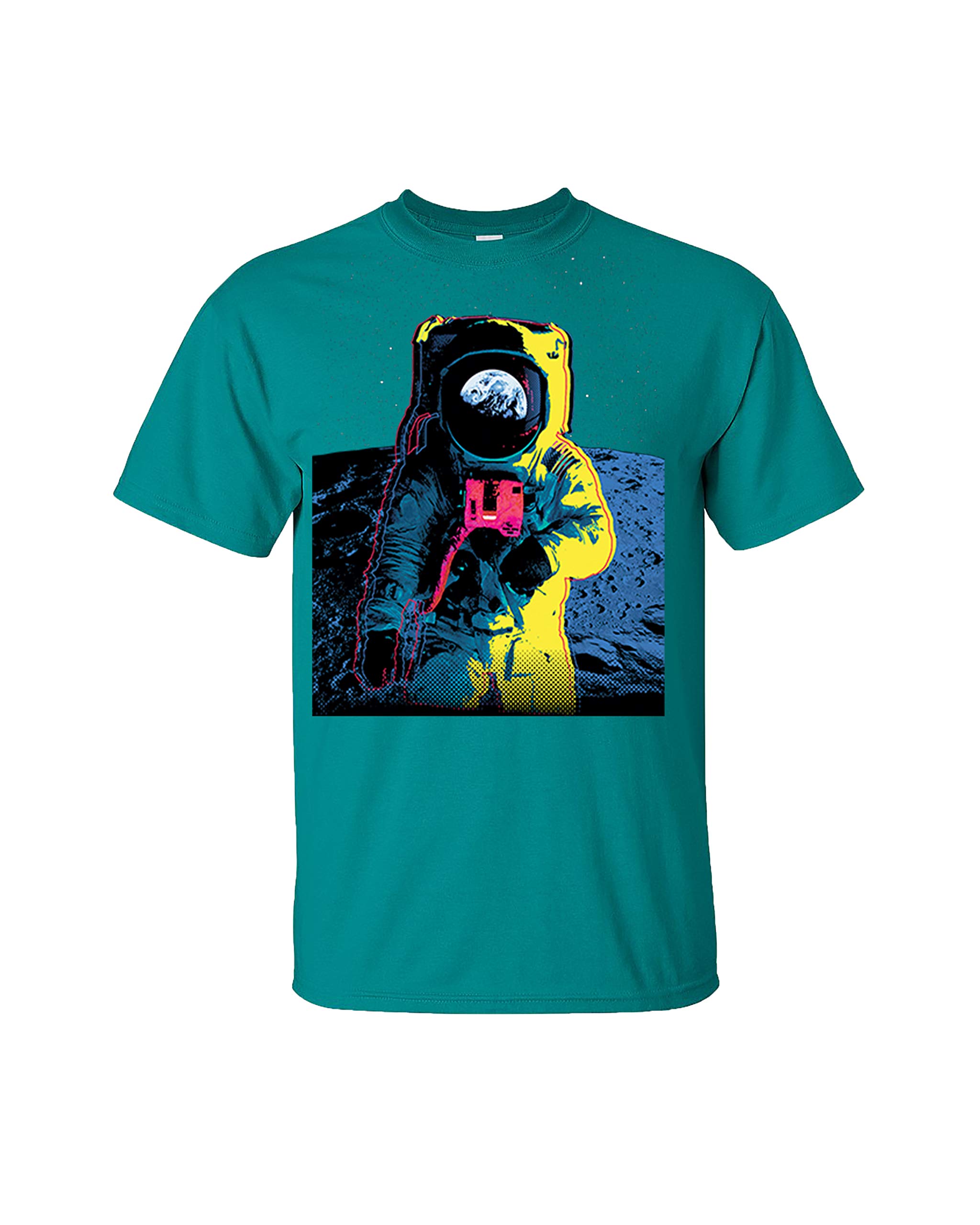 Colorful Astronaut Print Short Sleeve T-Shirt - Space Theme Graphic Tee for Men & Women - Perfect for Casual Wear, Cosplay & Space Enthusiasts