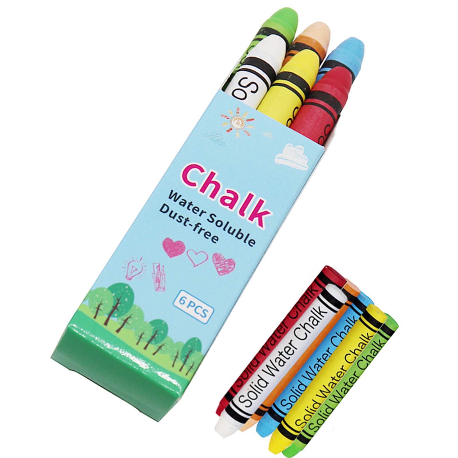 VOVCIG Upgrade Non-Toxic Dustless Chalk - Water-Soluble, Dust-Free Colored Chalk for Kids & Classrooms - Easy Clean with Damp Cloth - Perfect for School, Home & Office Whiteboards