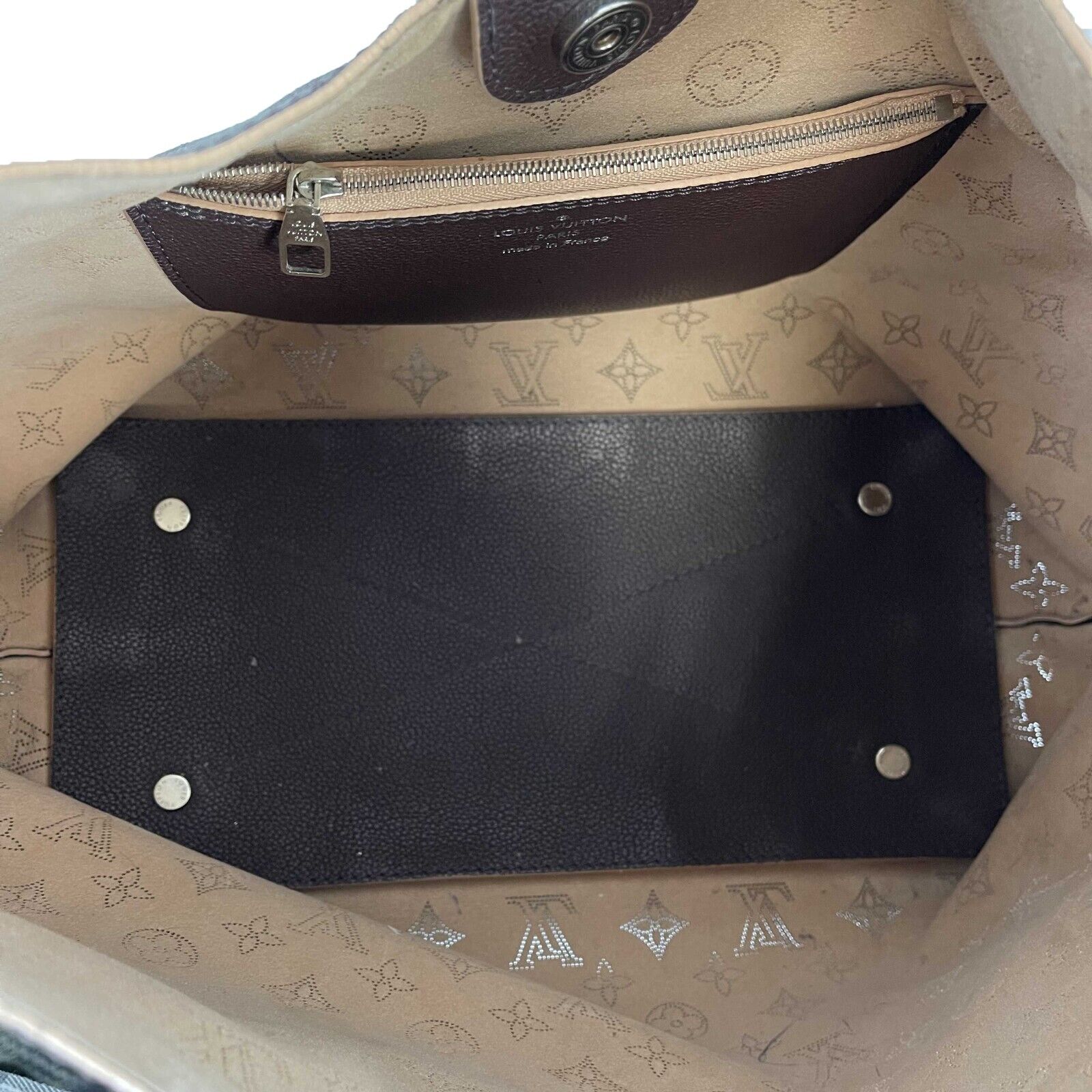 Louis Vuitton Carmel Hobo Bag - Mahina Leather Brown Monogram Shoulder Purse with Charm | Luxury Handbag for Women, Everyday Use & Special Occasions