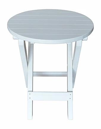 A&L Furniture Poly Coronado 30-Inch Round Folding Bistro Table - Outdoor Patio, Garden, Balcony Dining Set for Small Spaces
