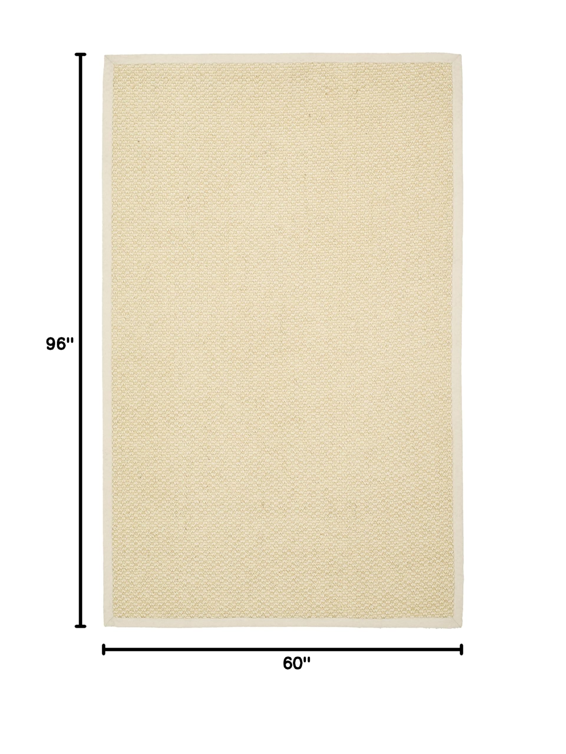 SAFAVIEH Natural Fiber Sisal Area Rug 5' x 8' - Cream Easy-Care Jute Rug for High Traffic Areas | Perfect for Living Room, Bedroom & Home Office | NF525A
