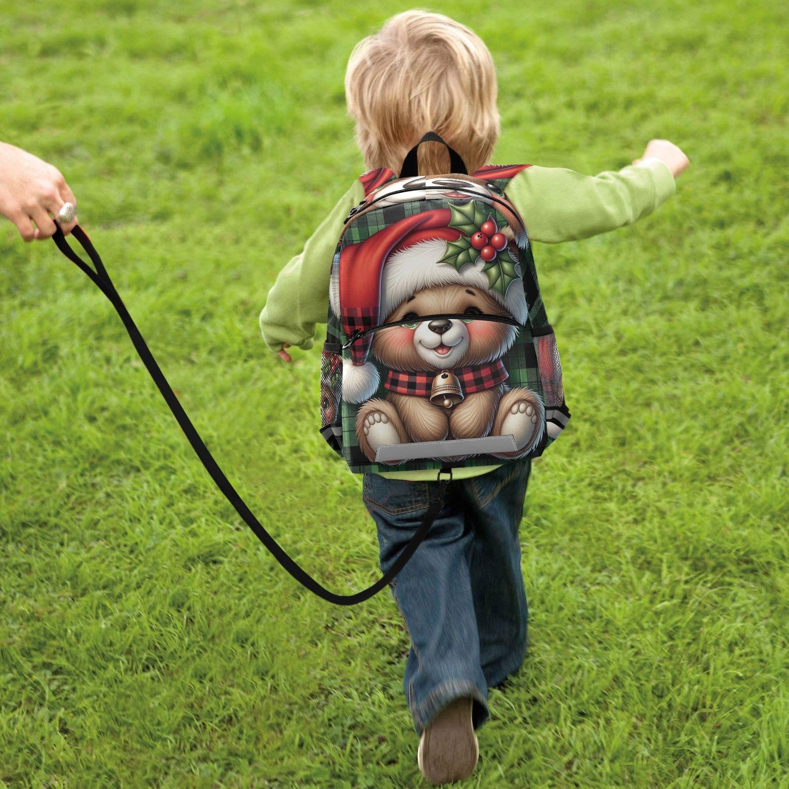 **ODAWA Cute Llamas with Santa Hat Toddler Backpack - Kids Backpack with Leash for Boys & Girls - Perfect for School, Travel, and Daycare**