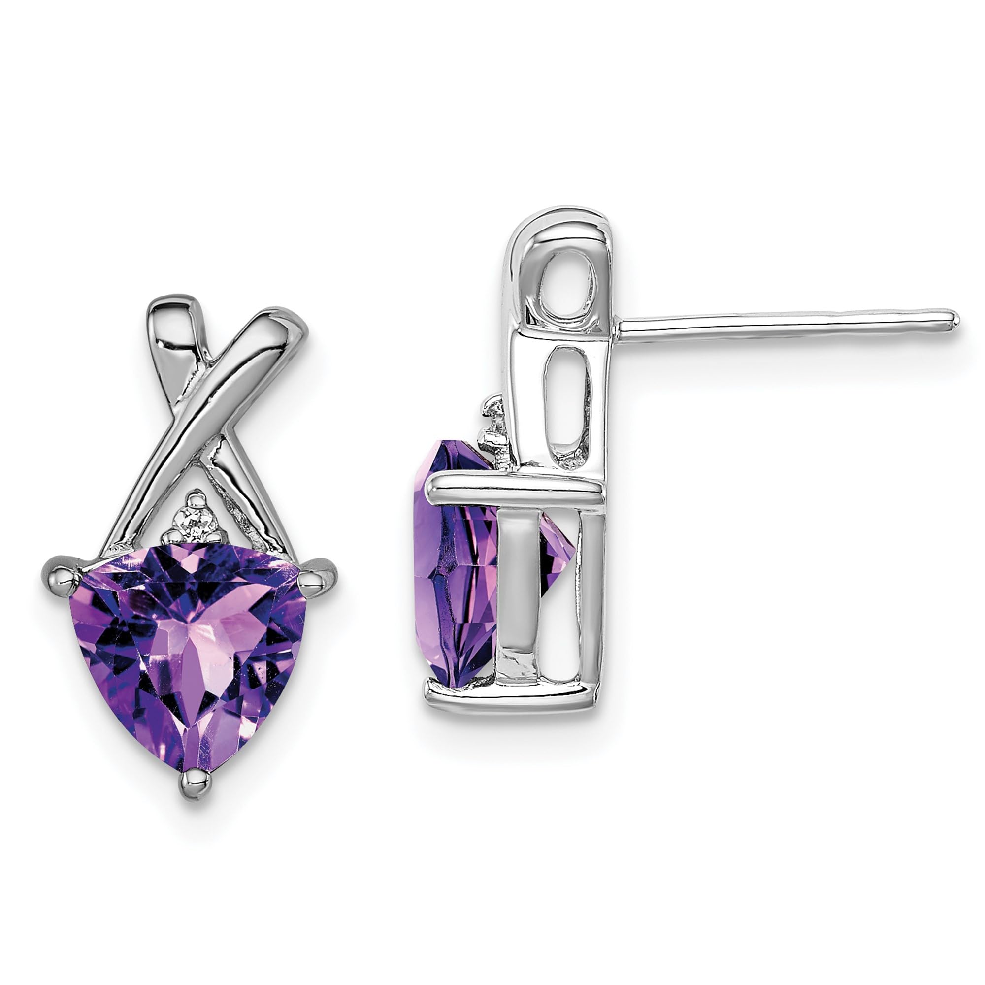 925 Sterling Silver Purple Amethyst & White Topaz Drop Dangle Earrings - February Birthstone Jewelry for Women - Elegant Gift for Valentine's Day, Anniversary & Special Occasions
