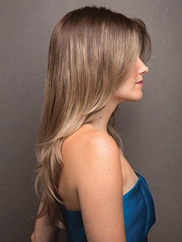 Noriko Wigs Angelica Average Cap Synthetic Hair - Dark Chocolate Long Straight Layered Wig with Open Weft for Scalp Coolness & Built-In Volume | Includes Wig Comb & Hair Loss Booklet | Perfect for Cosplay, Daily Wear & Hair Loss Solutions
