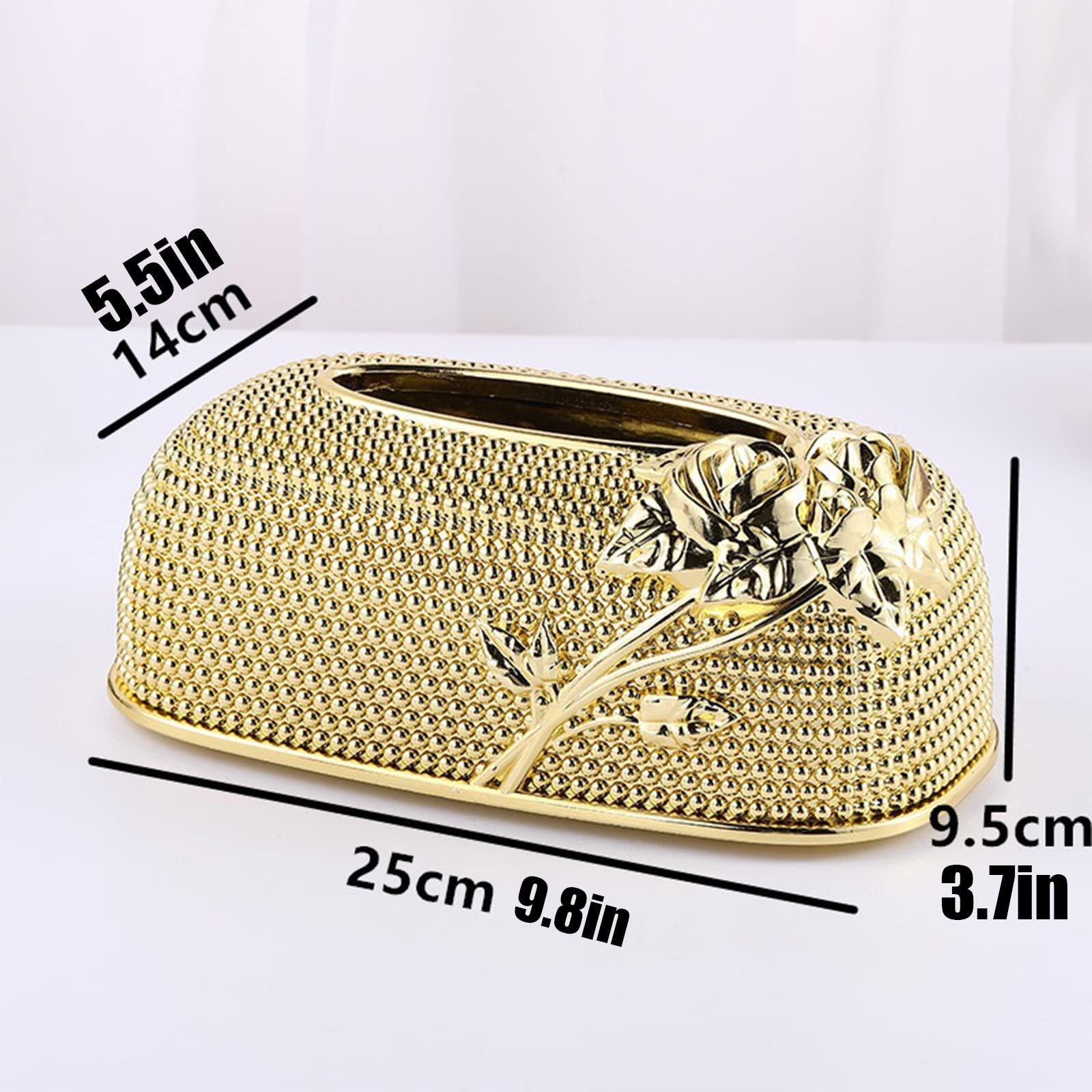 Luxury Silver Rose Plastic Tissue Box Cover with Wide Draw Hole - Elegant Lace Rectangle Tissue Holder for Dresser, Bathroom & Home Decor - Perfect for Bedroom, Living Room and Office Organization
