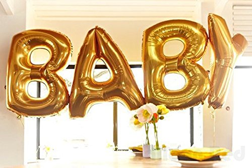 AFTERLOON® 42 Inch Giant Jumbo Helium Foil Mylar Alphabet Balloons - Letter J, Glossy Gold - Premium Quality Party Decorations for Graduation, Anniversary, Bridal Shower, Wedding & Birthday Celebrations - Perfect for Photo Backdrops, Event Decor & Party Centerpieces