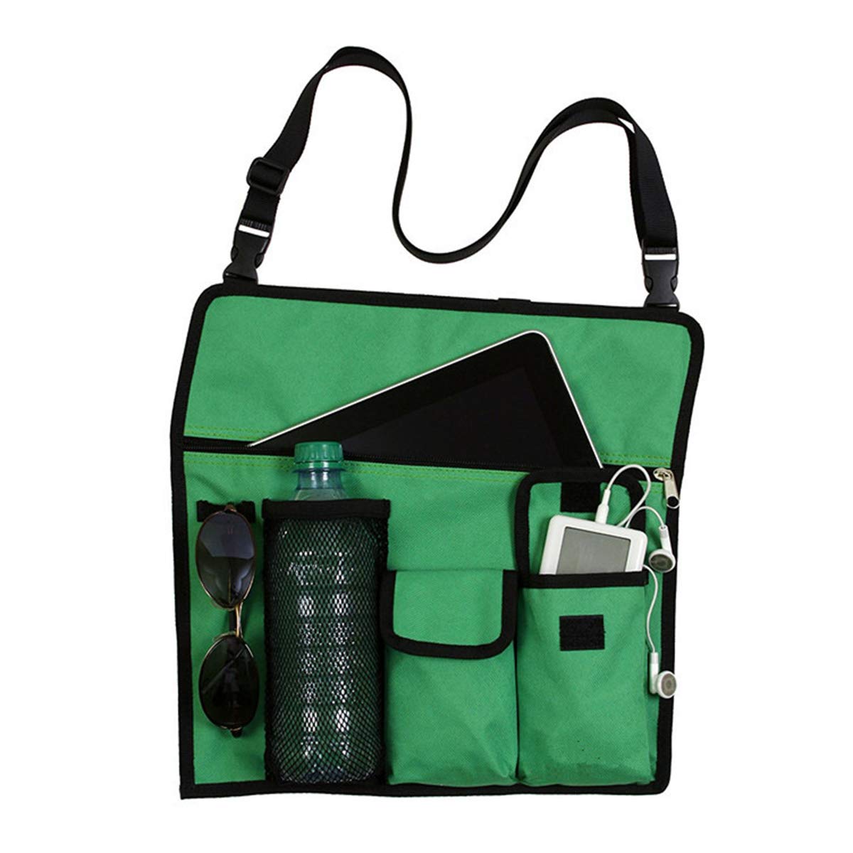 Heavy Duty Oxford Chair Armrest Organizer - Waterproof Hanging Storage Pouch with 4 Pockets for Camping, Beach, and Outdoor Chairs - Perfect for Snacks, Drinks, Phone & Essentials - Ideal for Picnics, Backyard Relaxing, and Travel Accessories