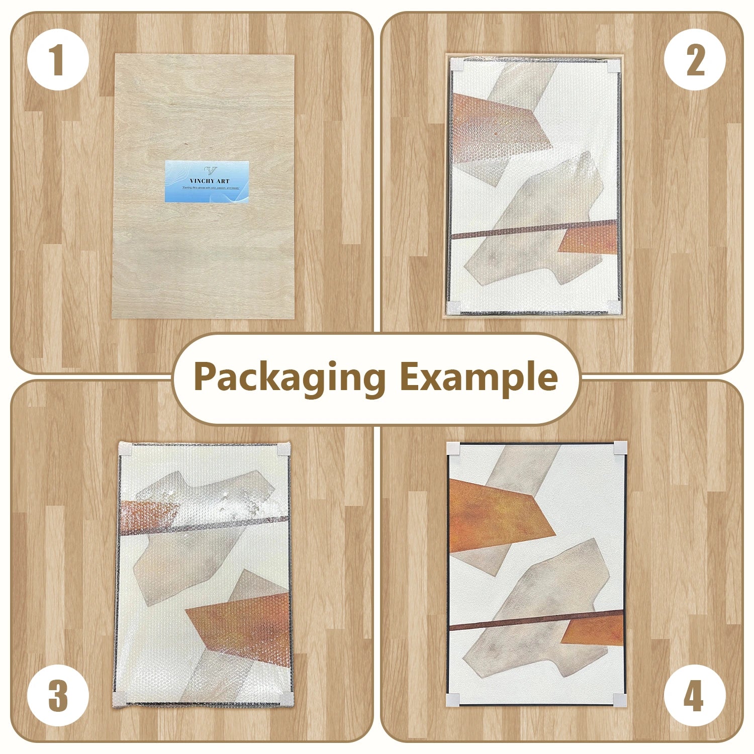 Abstract Beige & Brown Wall Art Set of 2 - Modern Canvas Paintings for Living Room, Bedroom & Office Decor #BB163
