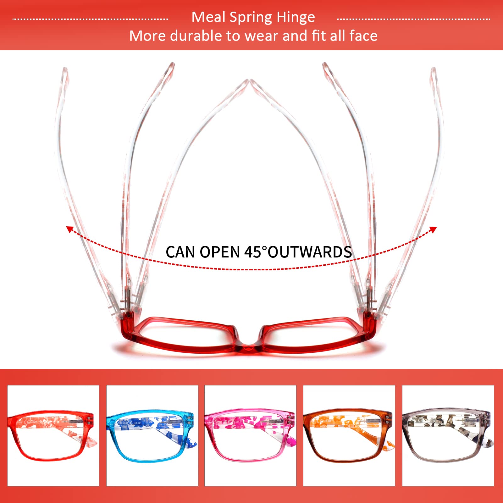 JOSCHOO 5 Pack Blue Light Blocking Reading Glasses - Anti Eyestrain Computer Glasses for Women & Men - Perfect for Office Work, Gaming & Screen Time