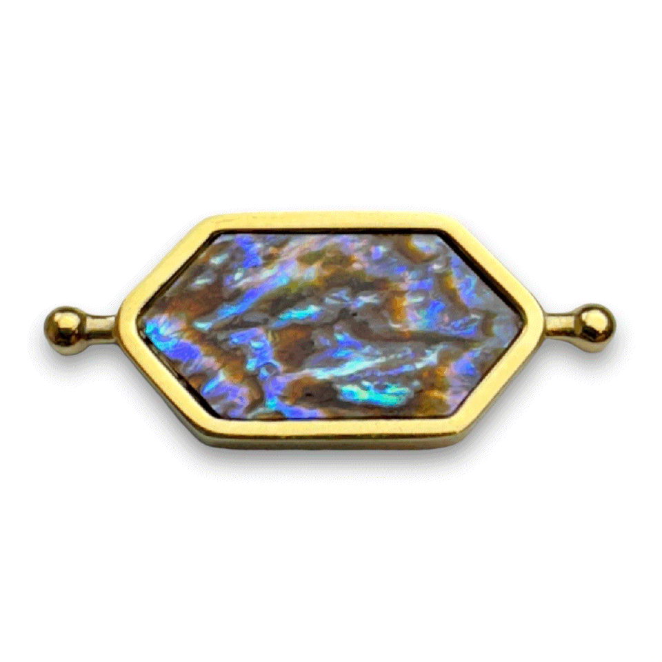 Natural Abalone Shell Hex Bar with Crystal Elements – Perfect for Jewelry Making, Home Decor & Spiritual Healing