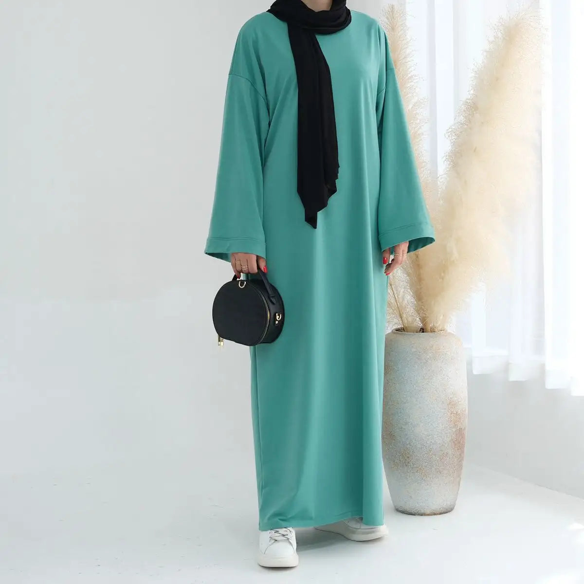 Elegant Solid Color Plain Abaya Dress for Women - Modest Muslim Prayer Dress - Perfect for Daily Wear, Prayer & Special Occasions