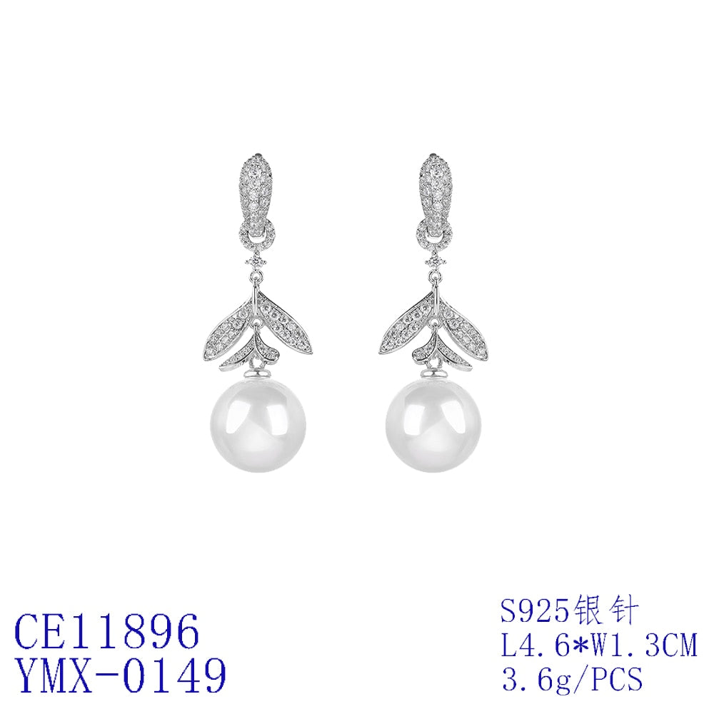 Cubic Zirconia Drop Earrings for Women - Elegant Wedding & Prom Dangle Jewelry - Perfect for Bridal, Evening Parties & Special Occasions