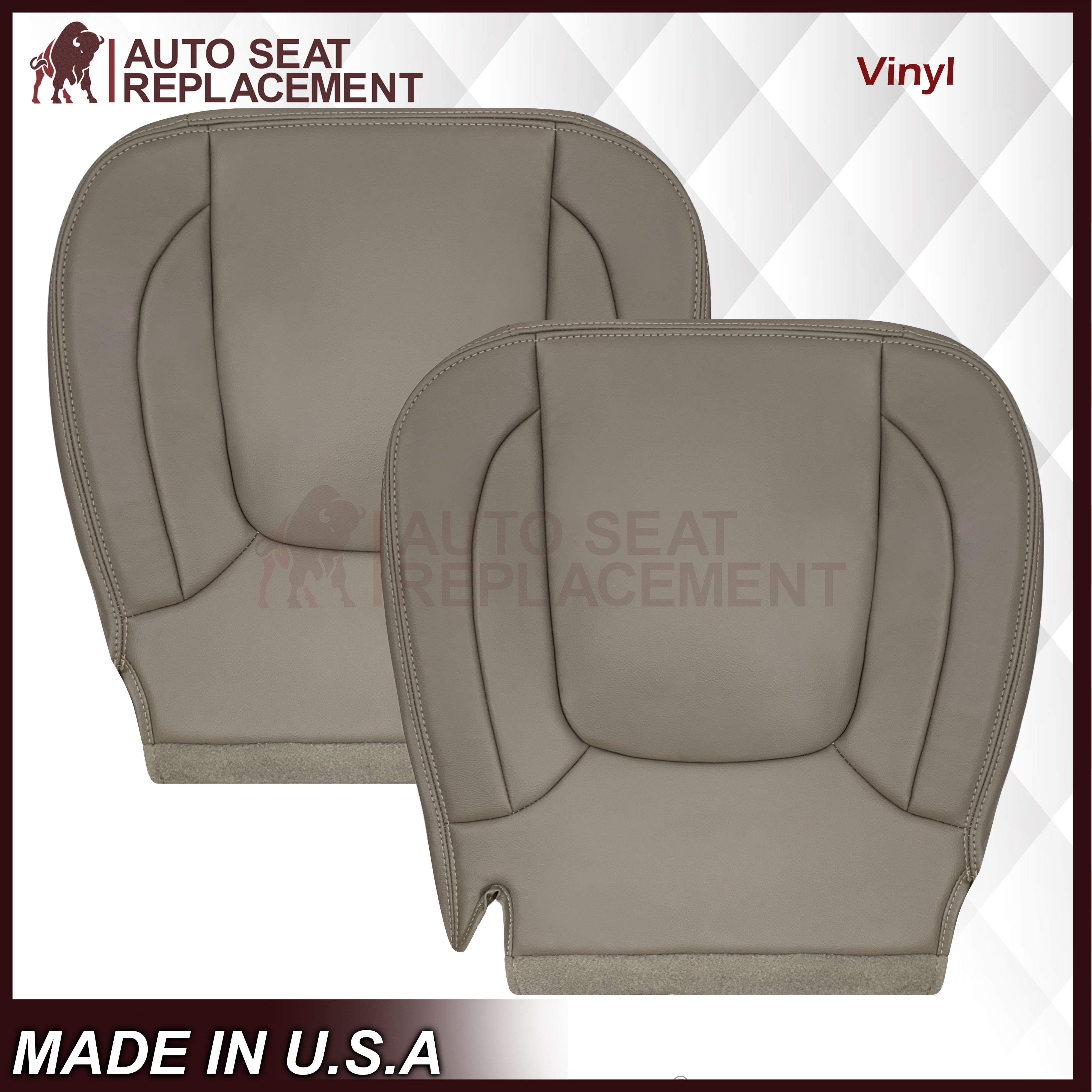 2004-2005 Dodge Ram 1500/2500/3500/4500 Laramie SLT Replacement Seat Covers - Premium Synthetic Leather & Suede in Tan Color | Perfect for Truck Interior Upgrade & Comfort Enhancement