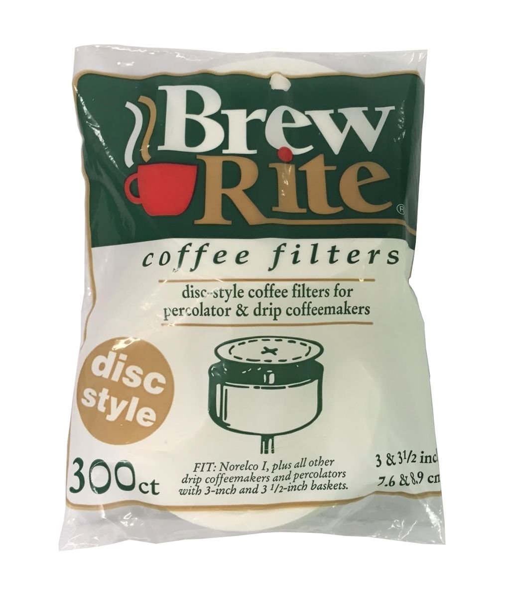 Brew Rite 100 Count Coffee Filters 3-3.5 Inch Disk Size (Pack of 3) - Perfect for Drip Coffee Makers and Pour Over Brewing