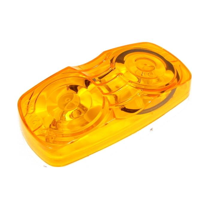 Fortpro 4x2 Clearance Marker Double Bullseye Trailer Light - Amber Incandescent Bulb for Semi Trucks & Commercial Vehicles - Heavy Duty Safety Lighting for Road Visibility