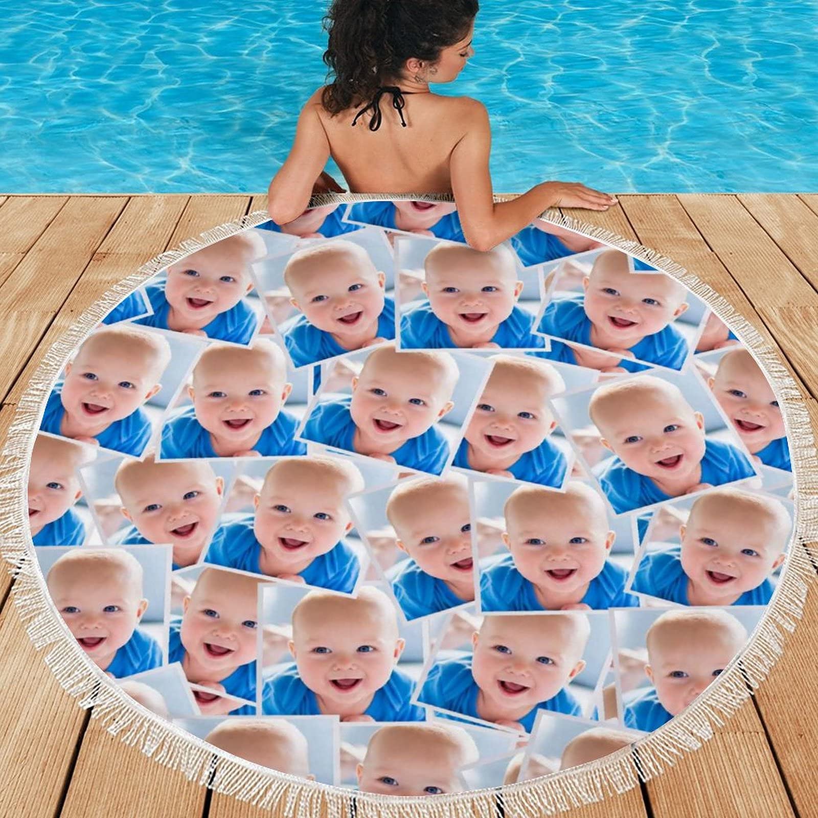 Personalized Custom Photo Beach Towel - Oversized 59