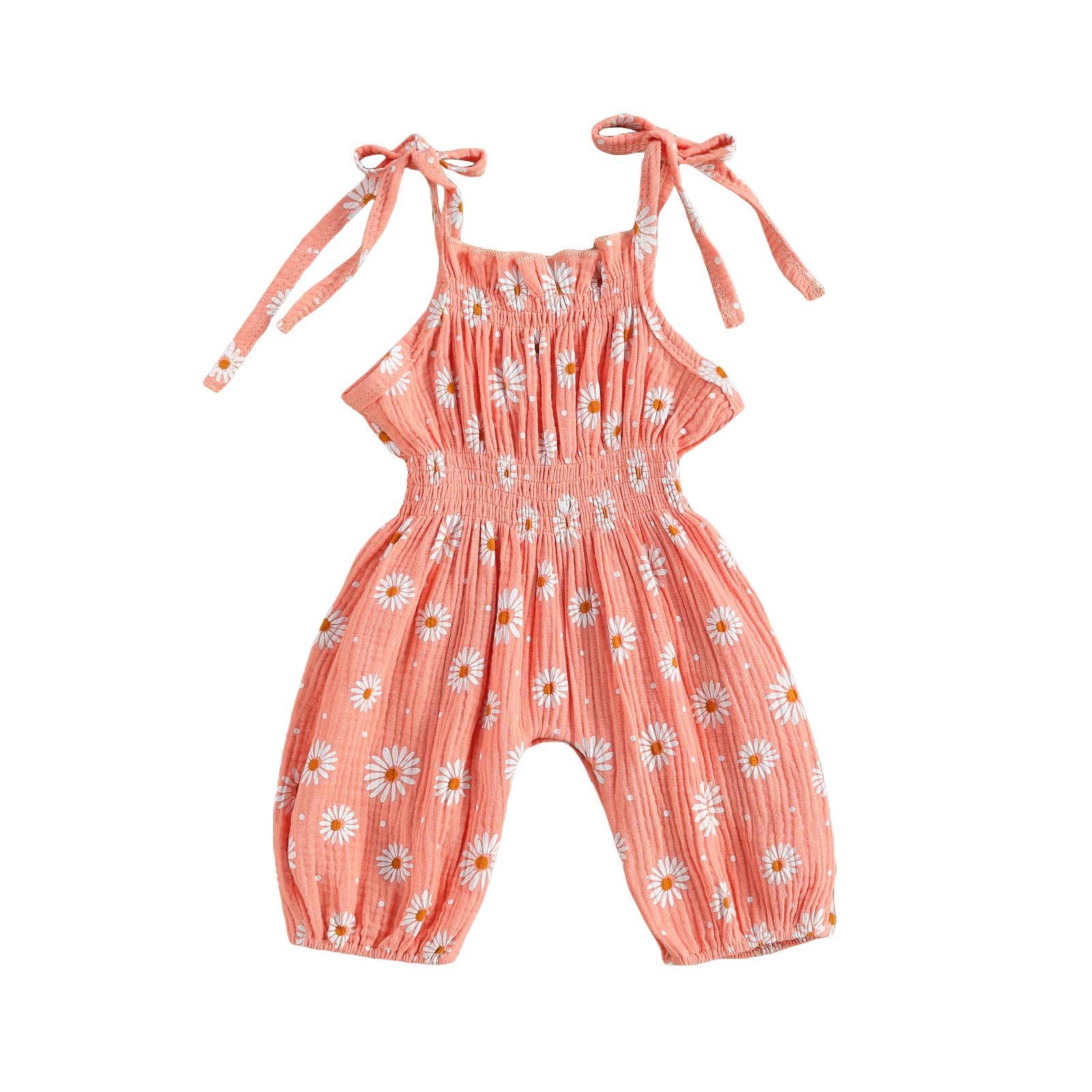 Summer Baby Girl Romper - Sleeveless Halter Floral Jumpsuit for Infants | Cute One-Piece Outfit for Beach, Park & Playtime