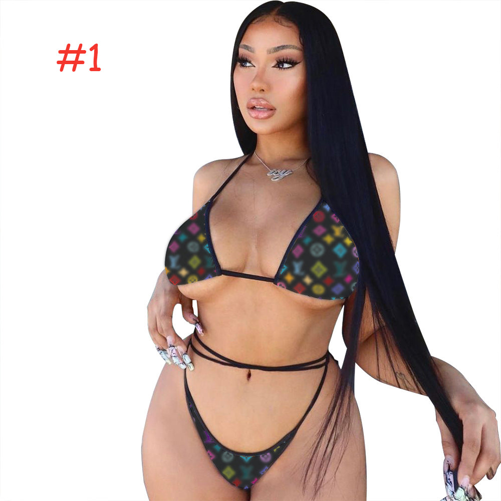 Sexy Printed Bikini Two Piece Set - Women's Floral Swimwear for Beach Vacation & Pool Party