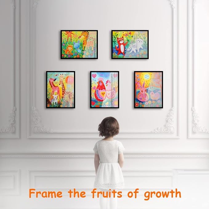 2-Pack Kids Art Frames 8.5x11 - Front Opening Changeable Display for Home & Classroom Decor