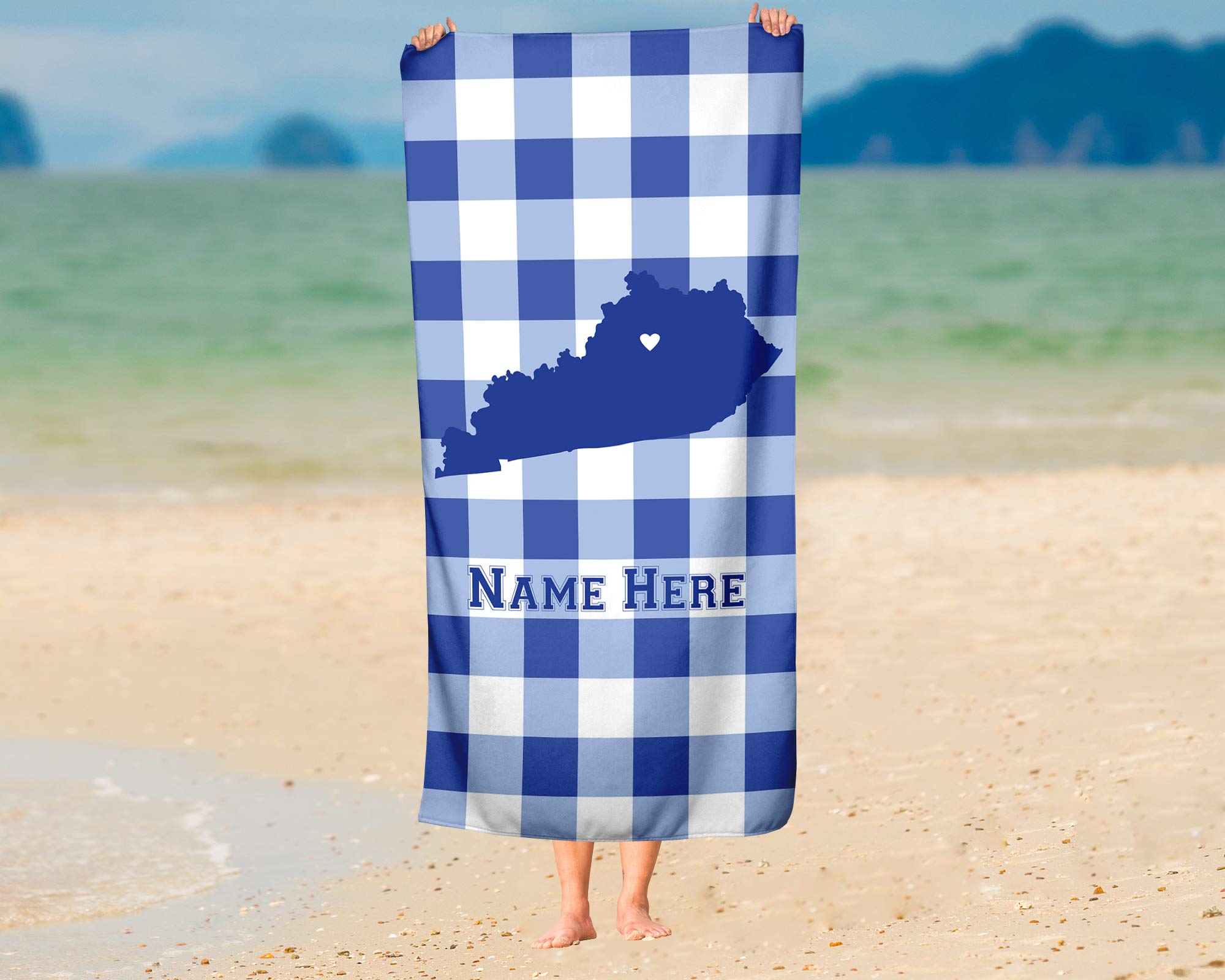 Custom Lexington Kentucky State Pride Beach & Bath Towel - Personalized Medium & Large Towels for Adults & Kids - Perfect for College Football & Basketball Fans, Beach Trips, Pool Parties & Home Decor