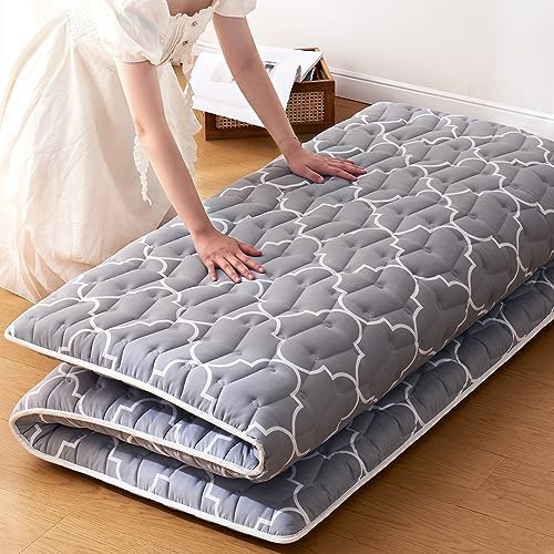 Premium Japanese Floor Mattress Futon - 100% High Density Comfortable Foam Tatami Mat Sleeping Pad - Thick Portable Bed for Kids & Adults - Guest Room, Dorm, Camping & Travel - Full Size 80